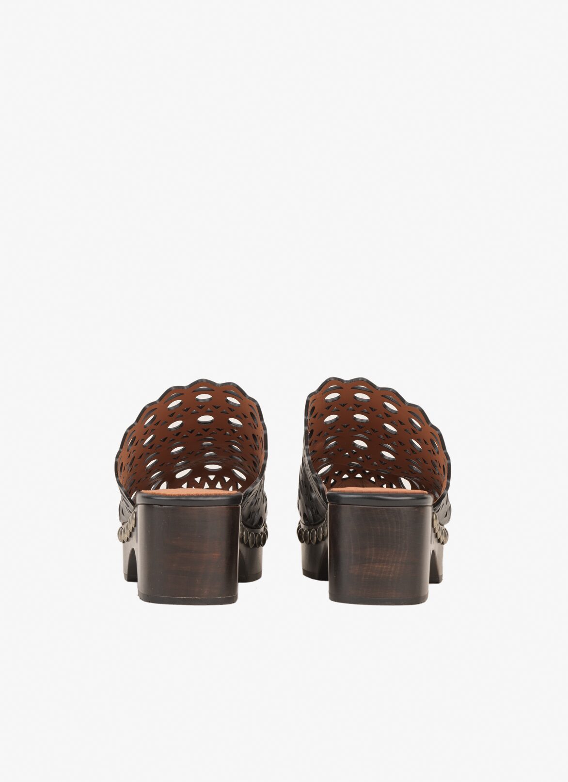 Vienne clogs in vienne calfskin ALAÏA BLACK VIENNE CLOGS IN VIENNE CALFSKIN